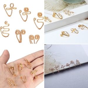 - New 6PCS African Nose Cuff Gold